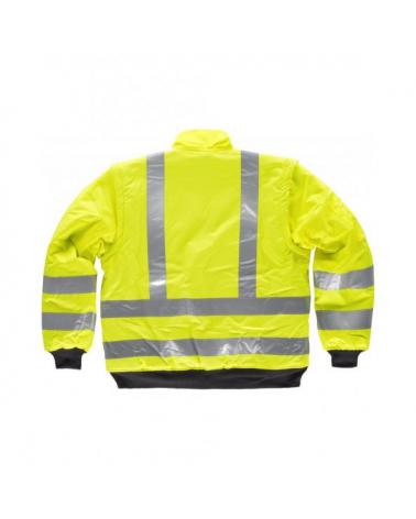 Cazadora piloto impermeable y desmontable C3720 Amarillo AV workteam atrás barato