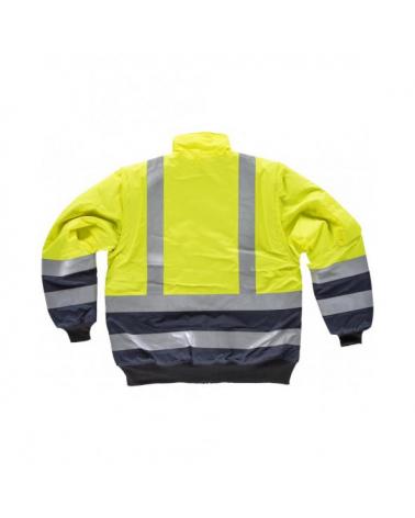 Cazadora piloto impermeable y desmontable C3730 (hasta 4XL) Amarillo AV+Marino workteam atrás barato