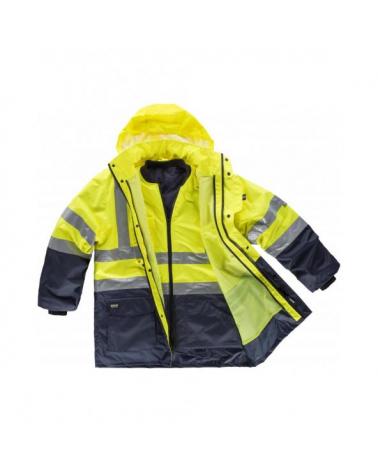 Comprar Parka impermeable C3735 5 prendas en 1 Marino+Amarillo AV workteam reflectante delante