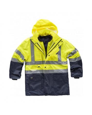 Parka impermeable C3735 5 prendas en 1 Marino+Amarillo AV workteam reflectante zoom adelante