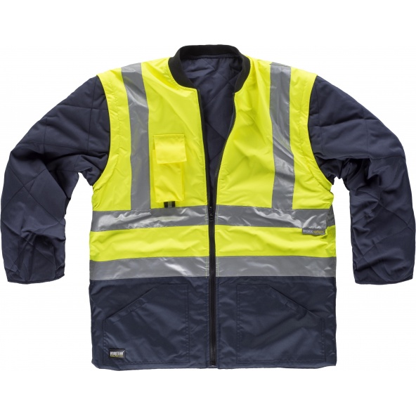 Parka impermeable C3735 5 prendas en 1 Marino+Amarillo AV workteam reflectante delante