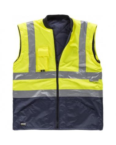 Parka impermeable C3735 5 prendas en 1 Marino+Amarillo AV workteam reflectante atrás