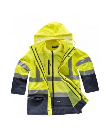 Comprar Parka C3745 + Workshell desmontable 4 prendas en 1 Marino+Amarillo AV workteam reflectante delante