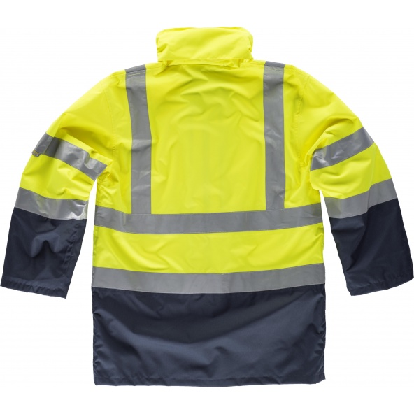 Parka C3745 + Workshell desmontable 4 prendas en 1 Marino+Amarillo AV workteam reflectante atrás barato