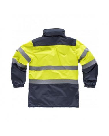 Parka acolchada tejido oxford C3765 Amarillo AV+Marino workteam atrás reflectante barato