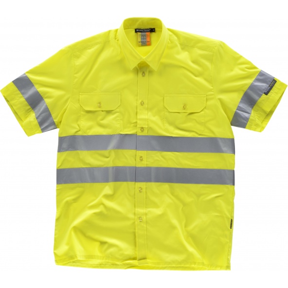 Comprar Camisa reflectante manga corta C3810 Amarillo AV workteam delante