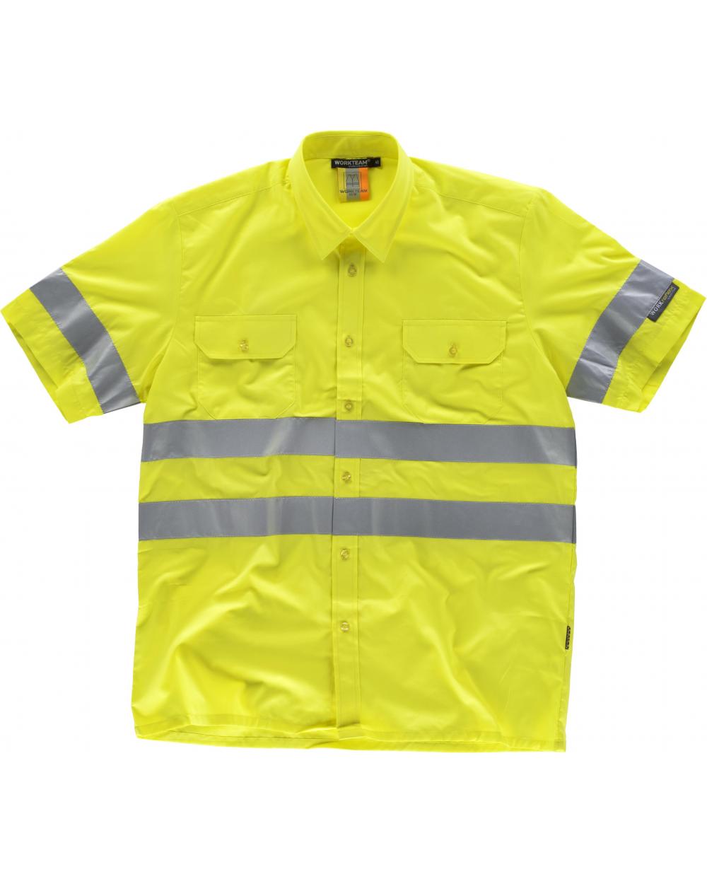 Comprar Camisa reflectante manga corta C3810 Amarillo AV workteam delante