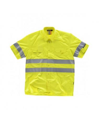 Comprar Camisa reflectante manga corta C3810 Amarillo AV workteam delante