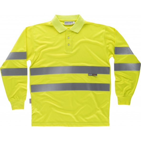 Comprar Polo reflectante manga larga C3833 Amarillo AV workteam delante