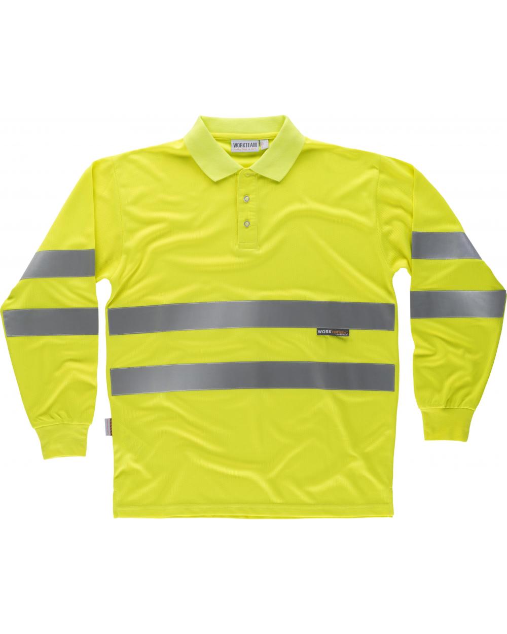 Comprar Polo reflectante manga larga C3833 Amarillo AV workteam delante