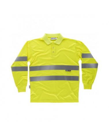 Comprar Polo reflectante manga larga C3833 Amarillo AV workteam delante