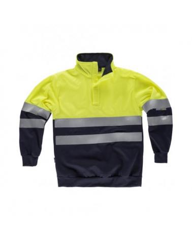 Comprar Sudadera con cierre velcro C3839 (hasta 4XL) Marino+Amarillo AV workteam delante