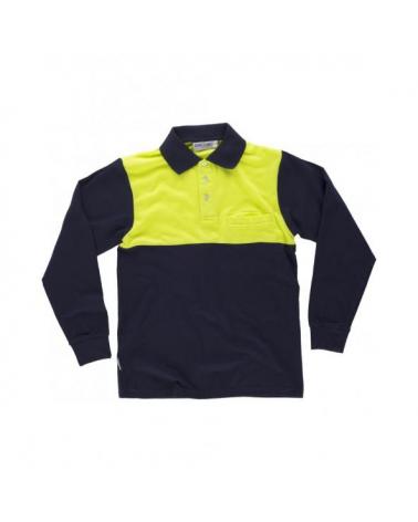 Comprar Polo de algodon C3842 (hasta 4XL) Marino+Amarillo AV workteam barato