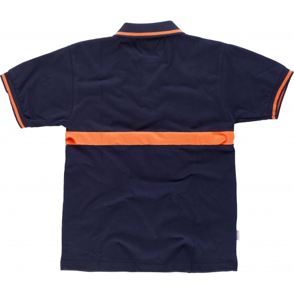 Polo de algodon C3850 Marino+Naranja AV workteam atrás barato