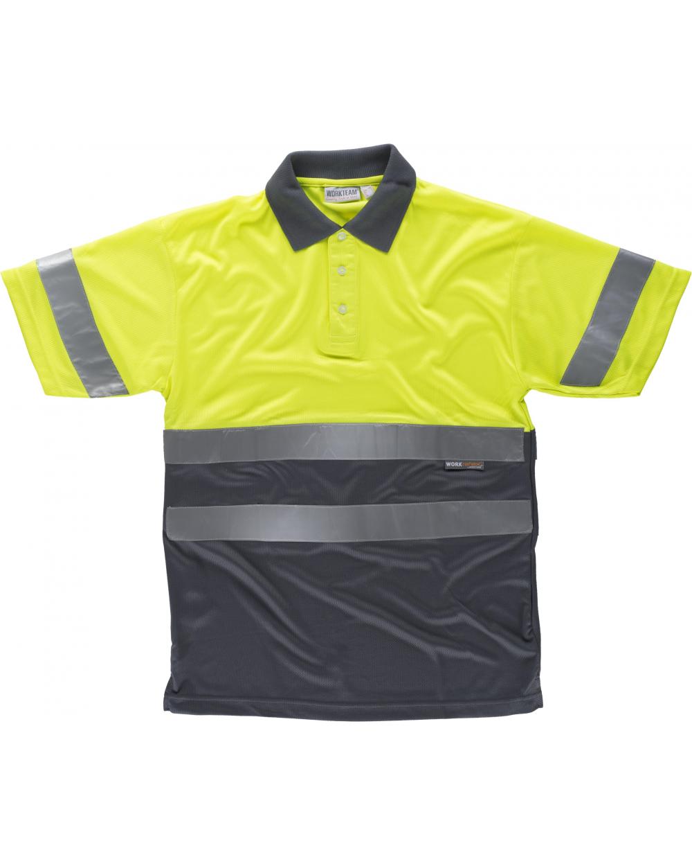 Comprar Polo combinado transpirable C3860 Amarillo AV+Gris workteam delante