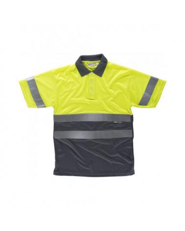 Comprar Polo combinado transpirable C3860 Amarillo AV+Gris workteam delante