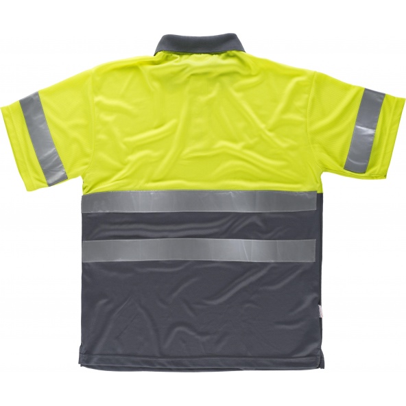 Polo combinado transpirable C3860 Amarillo AV+Gris workteam atrás barato