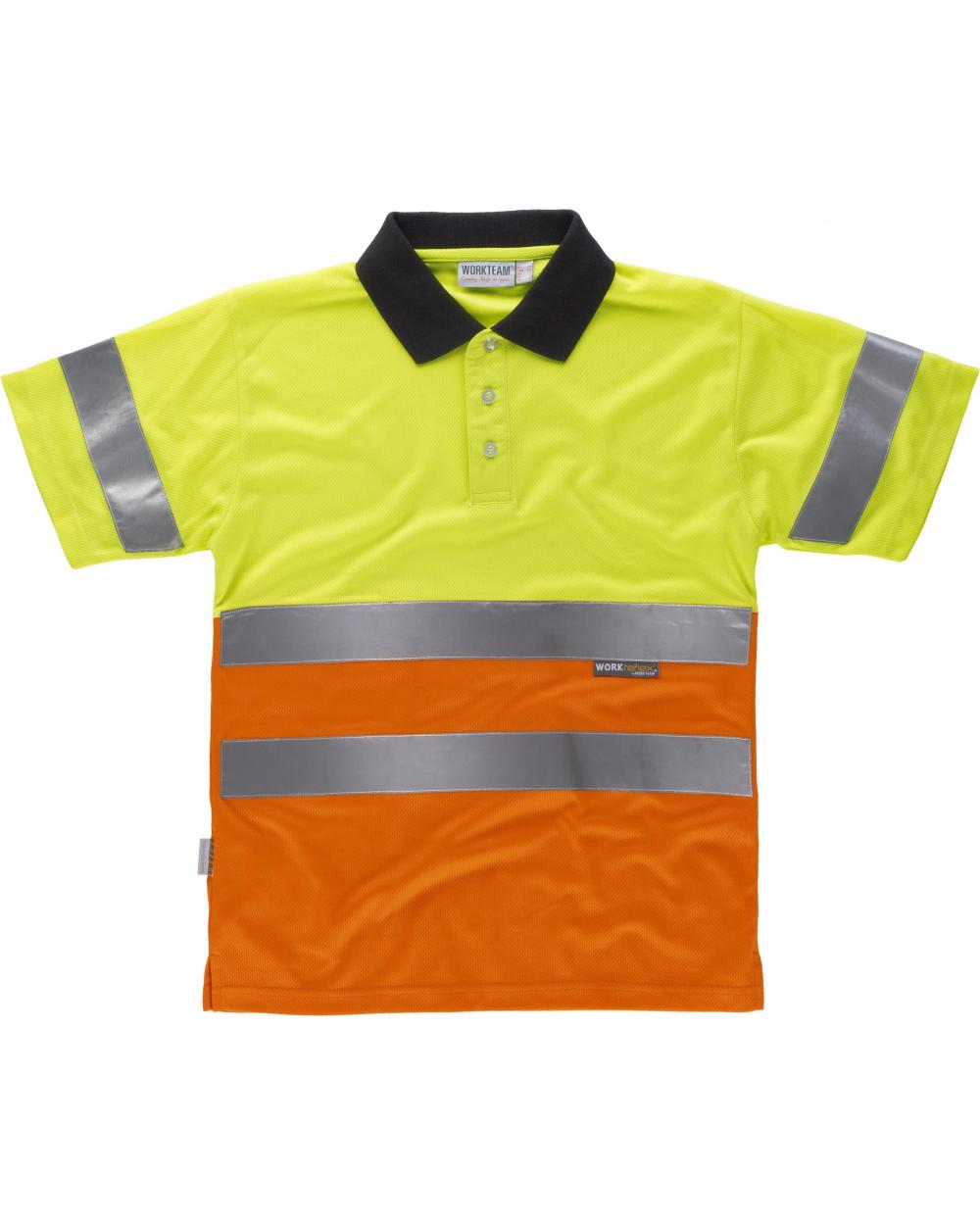 Comprar Polo combinado transpirable C3866 Amarillo AV+Naranja AV workteam delante