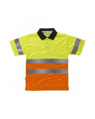 Comprar Polo combinado transpirable C3866 Amarillo AV+Naranja AV workteam delante