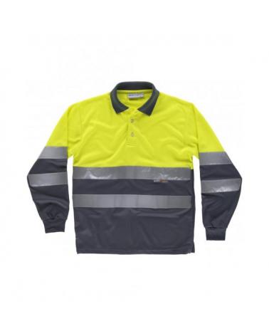 Comprar Polo combinado transpirable C3870 Amarillo AV+Gris workteam delante