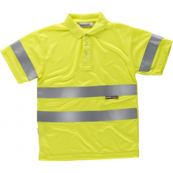 Comprar Polo combinado transpirable C3880 Amarillo AV workteam delante