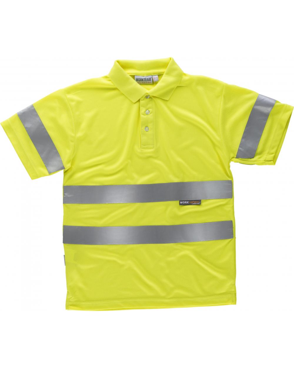 Comprar Polo combinado transpirable C3880 Amarillo AV workteam delante