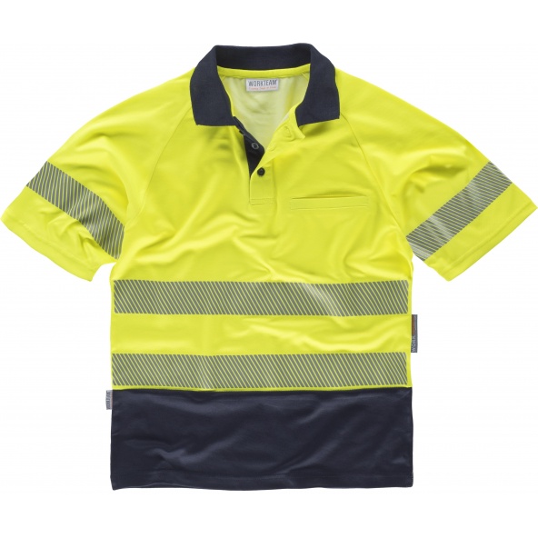 Comprar Polo con interior algodon C3895 Amarillo AV+Marino workteam delante