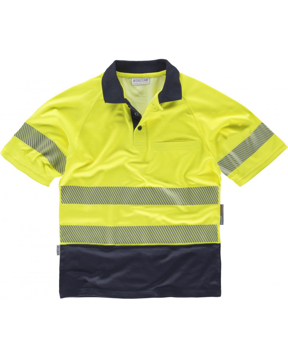 Comprar Polo con interior algodon C3895 Amarillo AV+Marino workteam delante