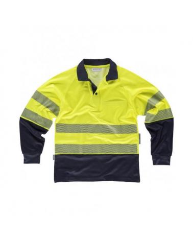 Comprar Polo con interior algodon C3896 Amarillo AV+Marino workteam delante