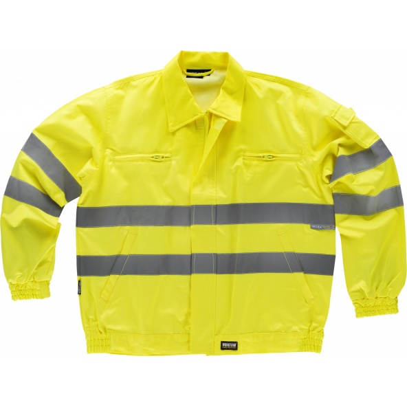 Comprar Cazadora con cremallera C3910 Amarillo AV workteam delante