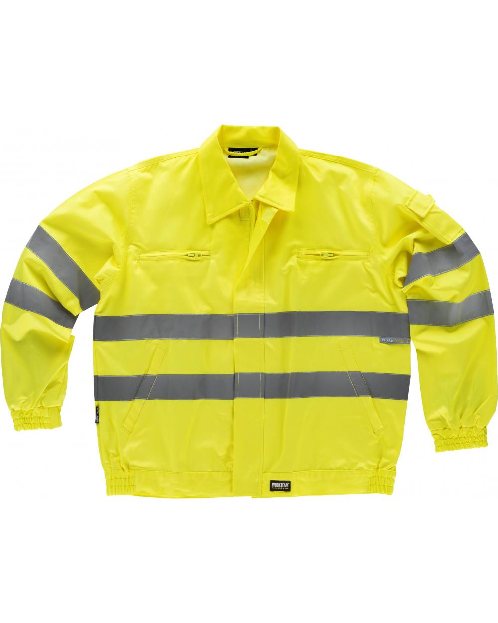 Comprar Cazadora con cremallera C3910 Amarillo AV workteam delante