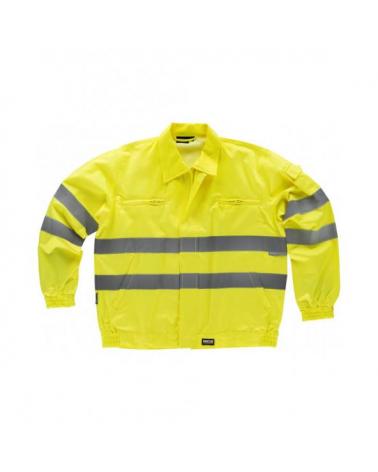 Comprar Cazadora con cremallera C3910 Amarillo AV workteam delante