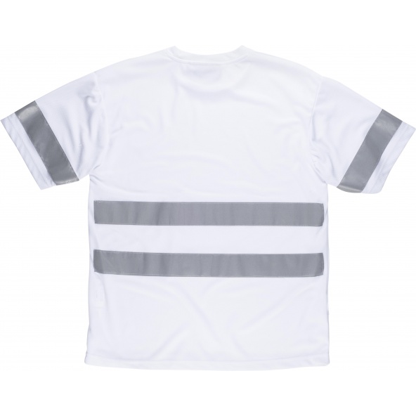 Camiseta con cintas reflectantes C3939 Blanco workteam atrás barato