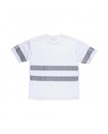 Camiseta con cintas reflectantes C3939 Blanco workteam atrás barato