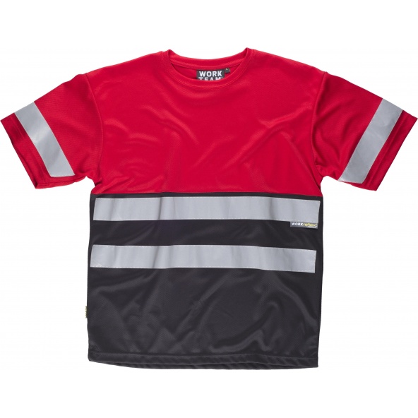 Comprar Camiseta transpirable C3940 Rojo+Negro workteam delante