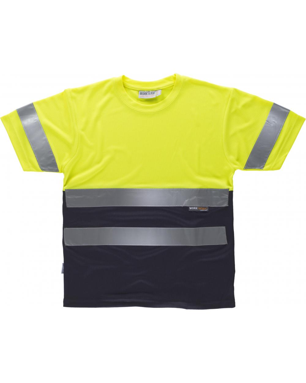 Comprar Camiseta transpirable C3941 Amarillo AV+Marino workteam delante