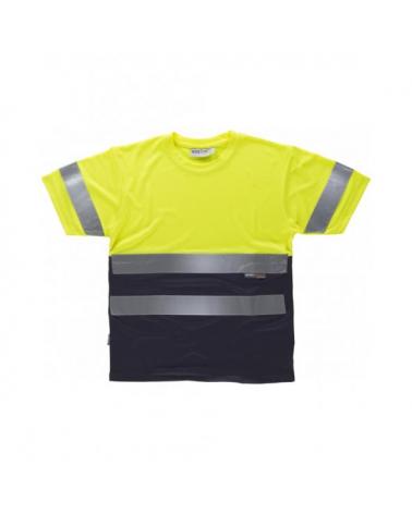 Comprar Camiseta transpirable C3941 Amarillo AV+Marino workteam delante