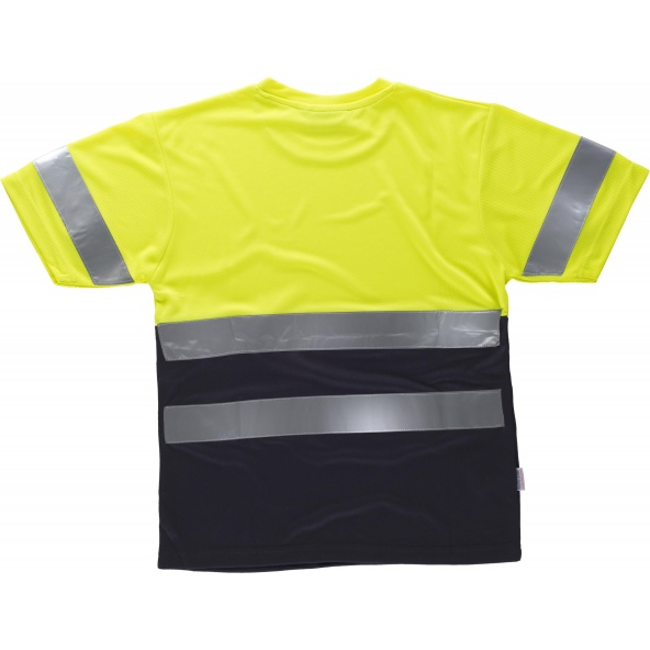 Camiseta transpirable C3941 Amarillo AV+Marino workteam atrás barato