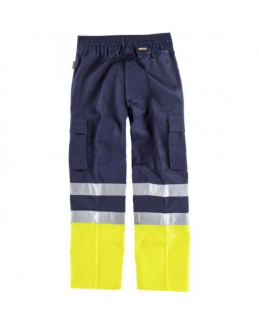 Pantalon con refuerzos C4014 Marino+Amarillo AV workteam atrás barato