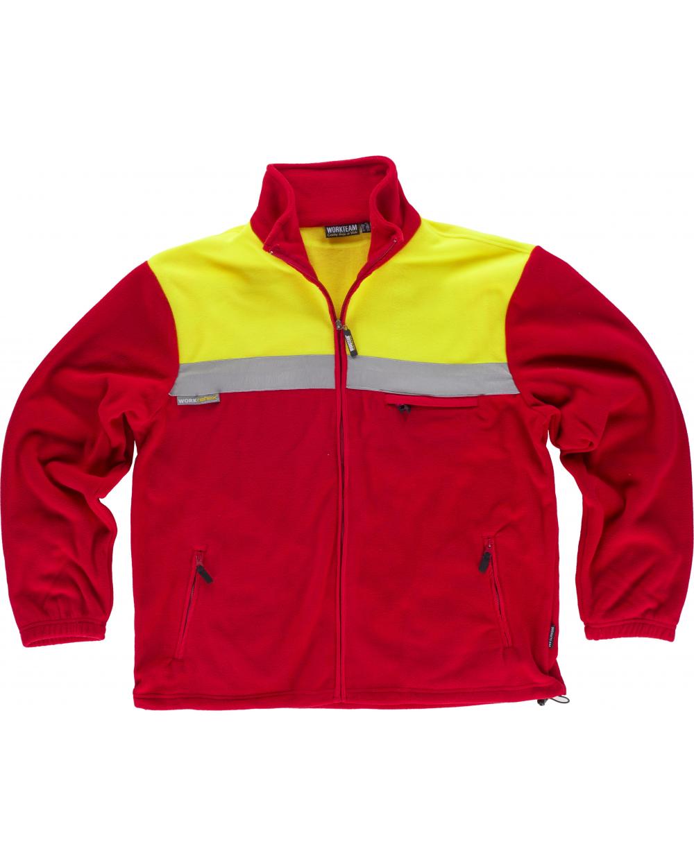 Comprar Forro Polar C4030 Rojo+Amarillo AV workteam delante