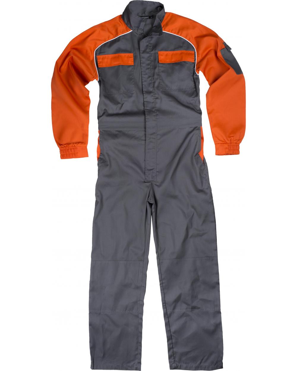 Comprar Buzo de trabajo combinado C4503 Gris+Naranja workteam delante