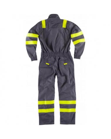 Buzo ignifugo y antiestatico C5094 Gris+Amarillo AV workteam atrás barato