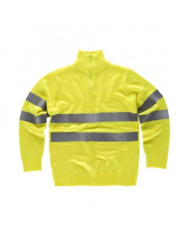 Comprar Jersey de punto grueso con cintas reflectantes C5508 Amarillo AV workteam delante