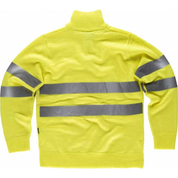 Jersey de punto grueso con cintas reflectantes C5508 Amarillo AV workteam atrás barato