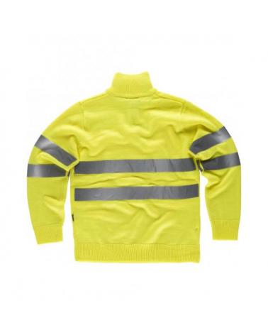 Jersey de punto grueso con cintas reflectantes C5508 Amarillo AV workteam atrás barato