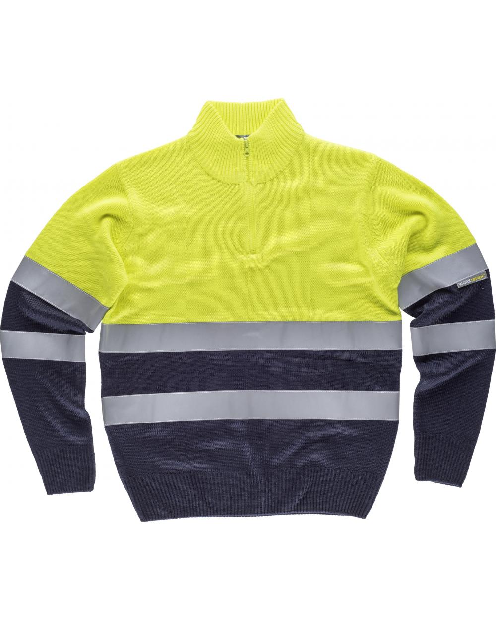 Comprar Jersey de punto con cintas reflectantes C5511 Amarillo AV+Marino workteam delante