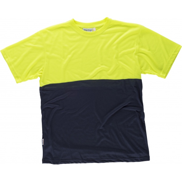 Comprar Camiseta de poliester tacto algodón C6020 Marino+Amarillo AV workteam delante