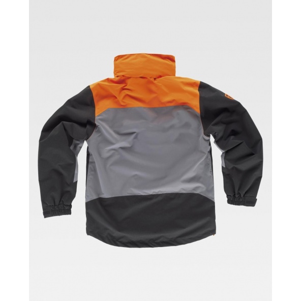 Comprar Chaqueta de caza impermeable S8225 (Calcetines de regalo) Gris+Caza+Naranja A.V.+Negro online bataro detras