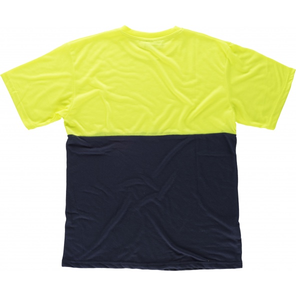 Camiseta de poliester tacto algodón C6020 Marino+Amarillo AV workteam atrás barato