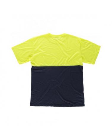 Camiseta de poliester tacto algodón C6020 Marino+Amarillo AV workteam atrás barato